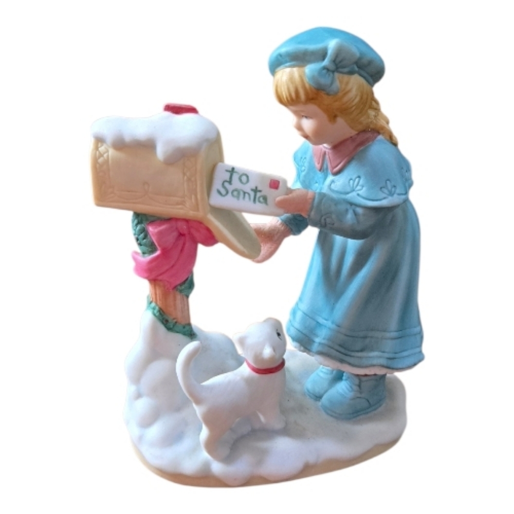 1992 Treasured Memories “ All I want for Christmas" Christmas Figurine Vintage